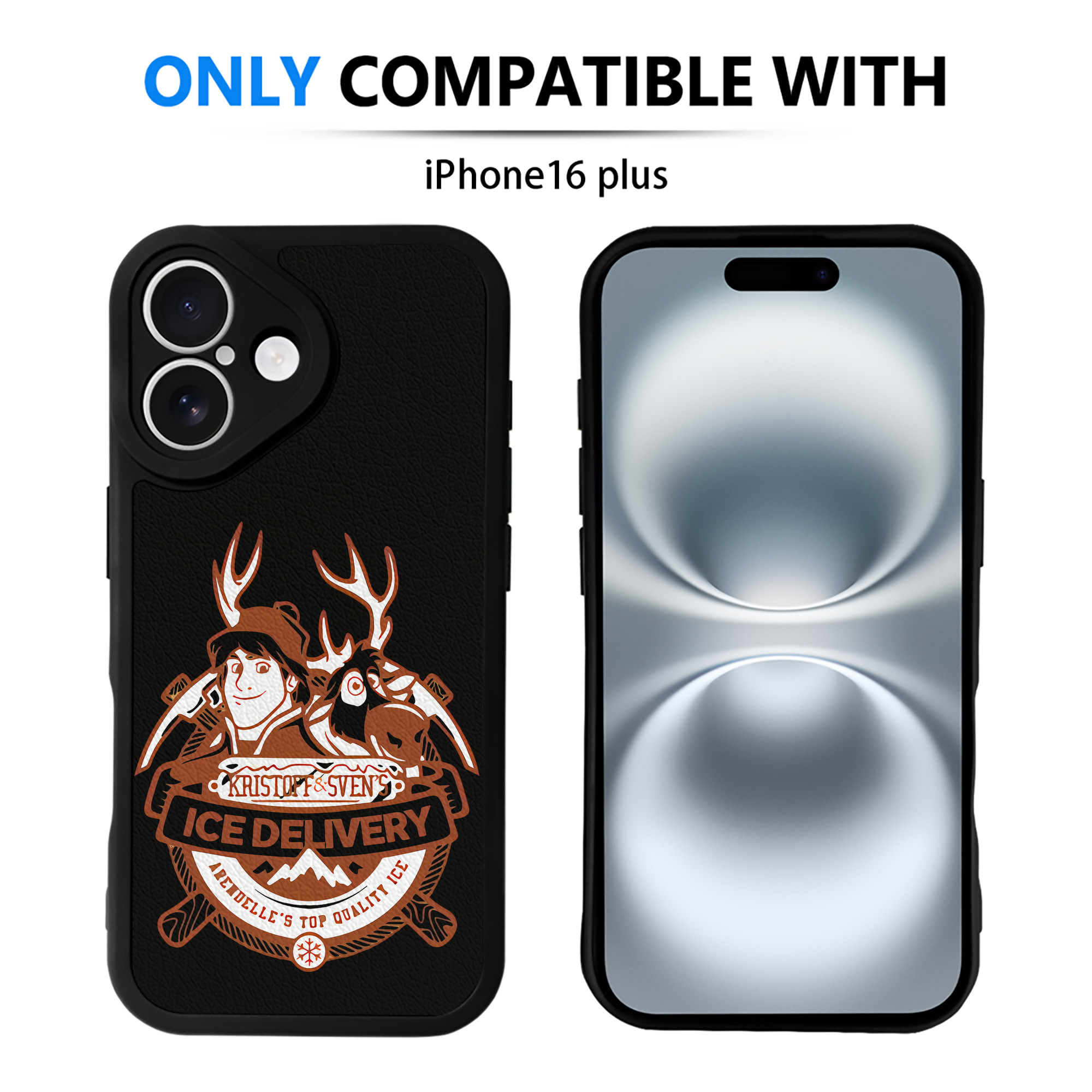 （画像用） アナと雪の女王 アンナ エルサ Frozen Anna Elsa 【iPhone 16シリーズ対応】シリコンスマホケース（レザー調） 材質：シリコン